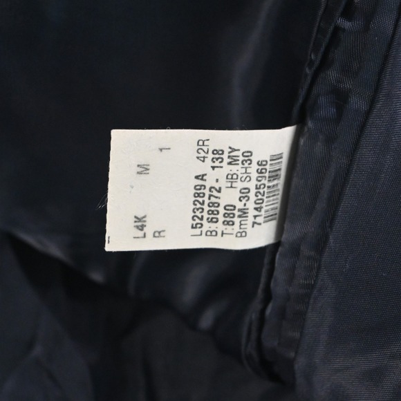 Calvin Klein 42R 33x32 Navy Blue Striped 100% Wool Mens Jacket Pants Suit - Picture 5 of 12